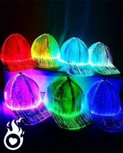 Casquette Fibre Optique LED Entièrement Lumineuse