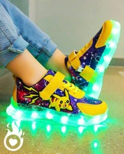 Chaussures Lumineuses LED Pokémon Pikachu -Lumière Fashion Promos Magasin chaussures lumineuses led pokemon pikachu 2