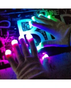 Paire Gants Lumineux Multicolores -Lumière Fashion Promos Magasin gant soiree 2