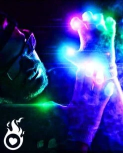 Paire Gants Lumineux Multicolores