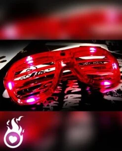 Lunettes Soirée, Rouges Lumineuses