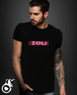 Tee Shirt Lumineux Ecran LCD Rose