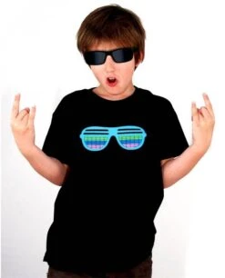 T Shirt Lumineux Enfant Lunettes "Glasses"