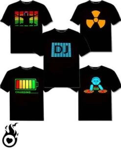 T-Shirts Equalizer LED Lumineux : 6 Modèles