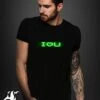 T-shirt Led Vert Message Lumineux