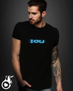 Tee Shirt Lumineux Message Leds Bleues
