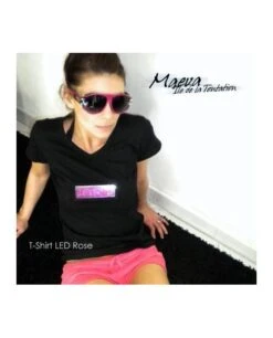 Tee Shirt Led Rose Lumineux Femme 19 Tee Shirt Led Rose Lumineux Femme -Lumière Fashion Promos Magasin tee shirt led rose lumineux femme 9