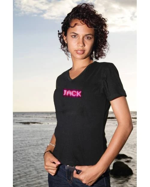 Tee Shirt Led Rose Lumineux Femme 1 Tee Shirt Led Rose Lumineux Femme