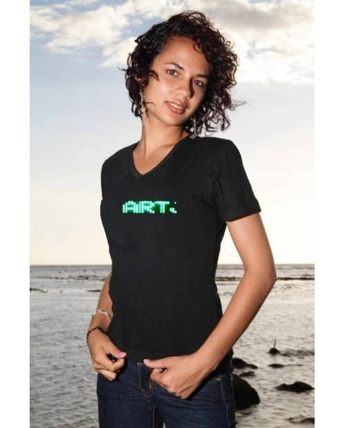 Tee Shirt Lumineux Led Vert Femme 1 Tee Shirt Lumineux Led Vert Femme